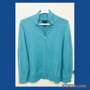 NWT Jones New York Signature Fjords Full Zip Cotton Cardigan